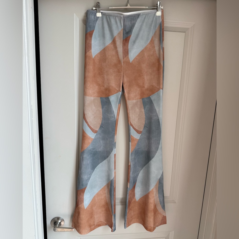 Abstract Patterned Flare Pants